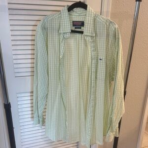 Vineyard Vines Light Green Plaid Shirt